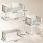 Outsunny 4 Piece Rattan Garden Furniture Set with Loveseat Cream White