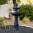 XBrand 44" H Dark Brown Fiberglass/Resin 2-Tier Solar Water Fountain w/ Solar Panel and Auto-Shut Off Pump-2011606547