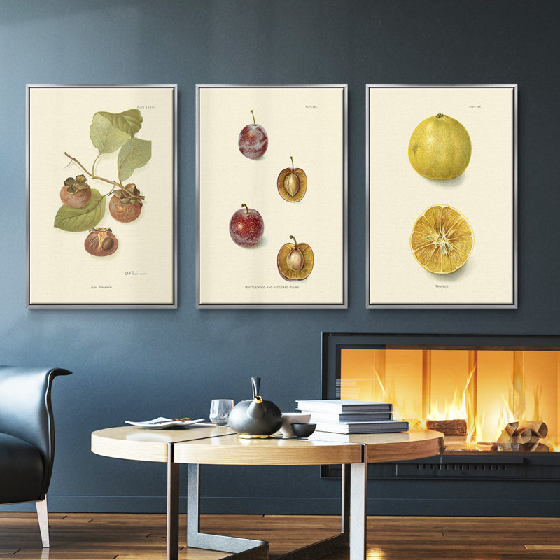 " Persimmon II " 3 - Pieces, Silver, 36" H x 72" W