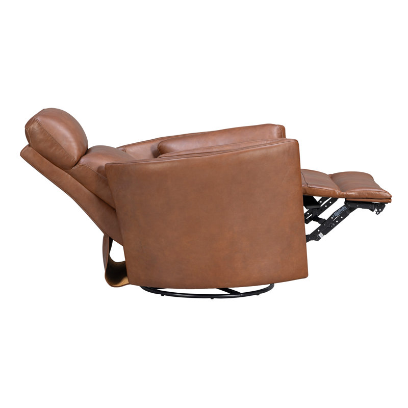 Fauteuil inclinable et oscillant électrique, Cuir fleur whisky rétro