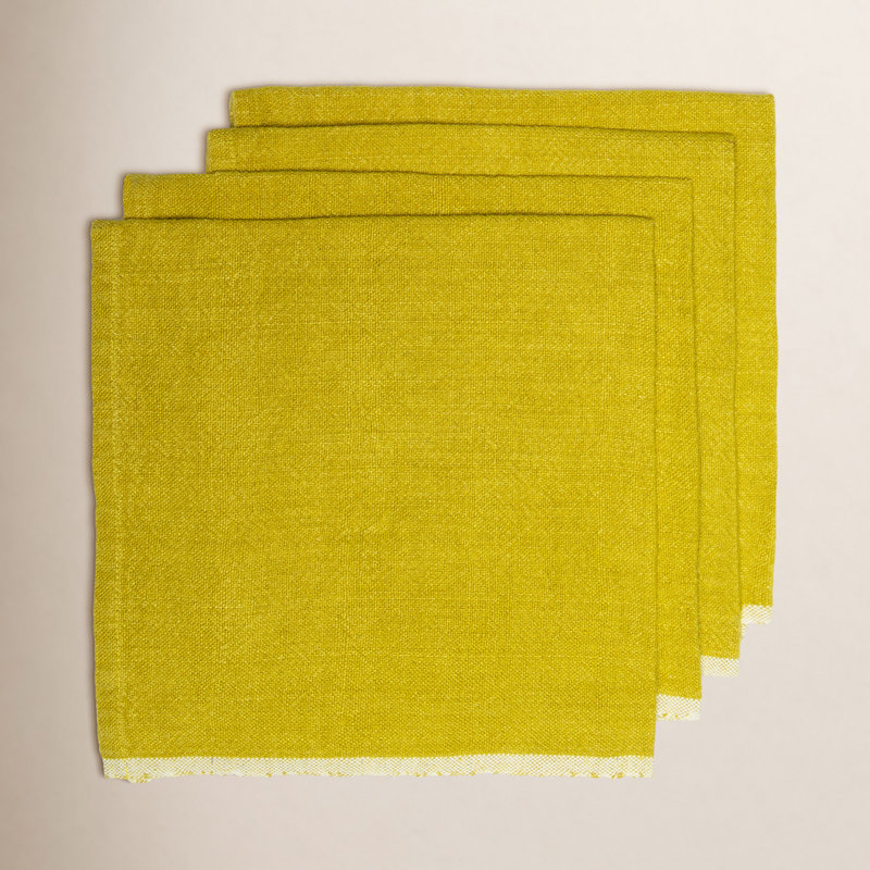 Soren Linen Square Napkin, Lime