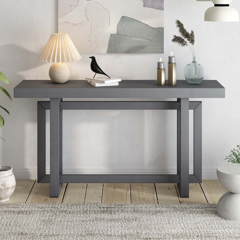 Console 59 "en bois massif, Gris foncé, Gris foncé