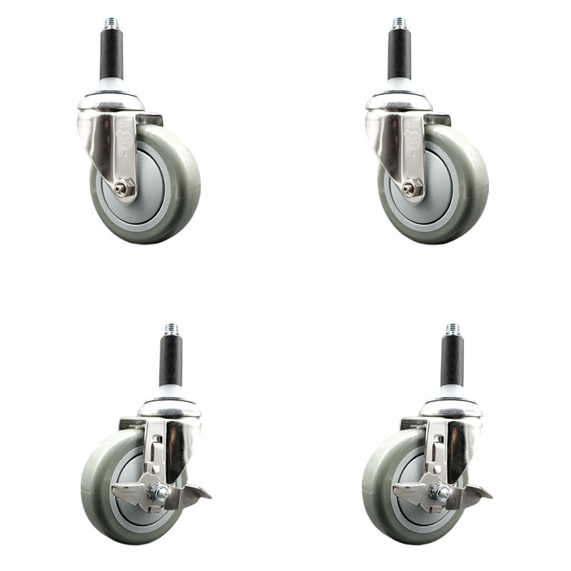 Polyurethane Casters, Gray