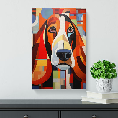 Basset Hound Constructivism - Wrapped Canvas Print