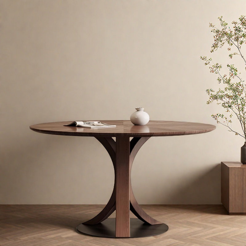 Table de salle à manger en bois de frêne massif, H 29,53 po x L 51,18 po x l 51,18 po