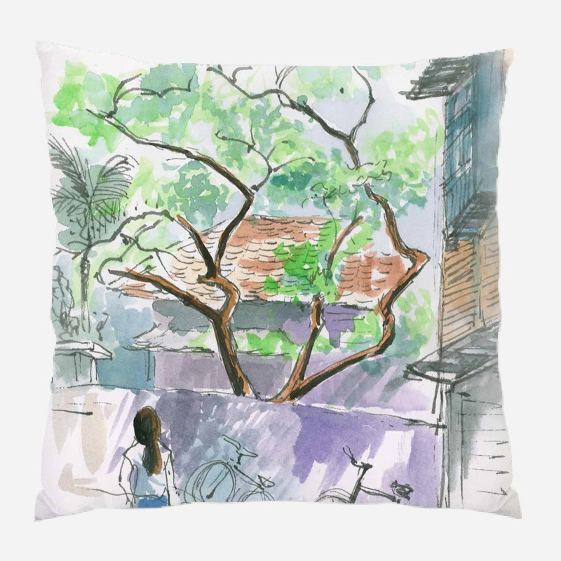 Reversible Throw Pillow, Indoor, Microsuede