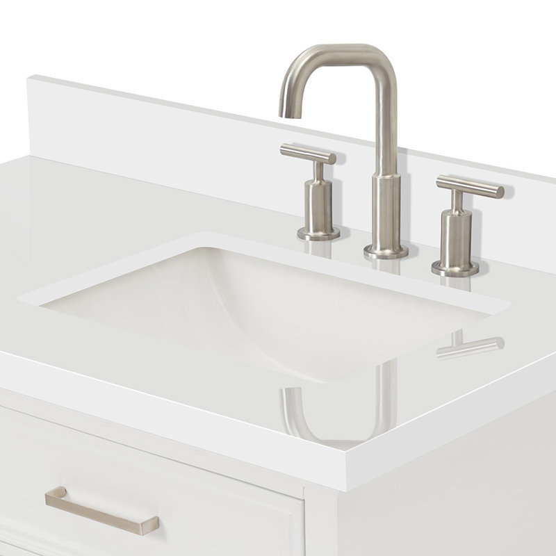 Kensington 37'' W Single Vanity, White, Italian Carrara Marble