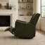 Fauteuil inclinable à bascule pivotant à oreilles de 29,5 po de largeur, fauteuil oscillant en molleton pour chambre de bébé et salon, vert algue