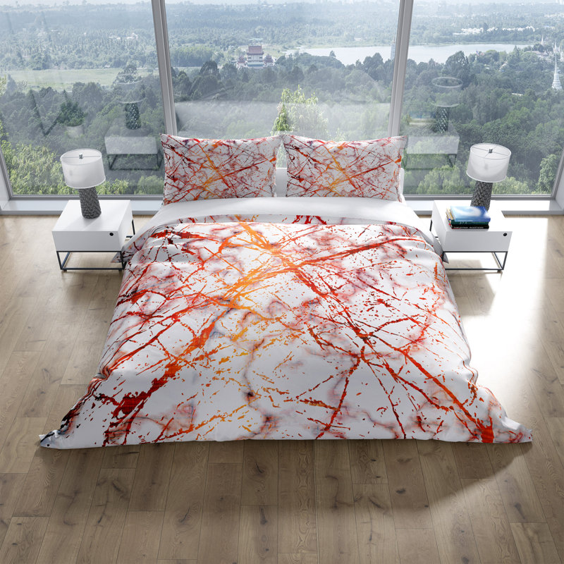 Ensemble de housse de couette Ink Splatter, Housse de couette très grand + 2 taies décorativ