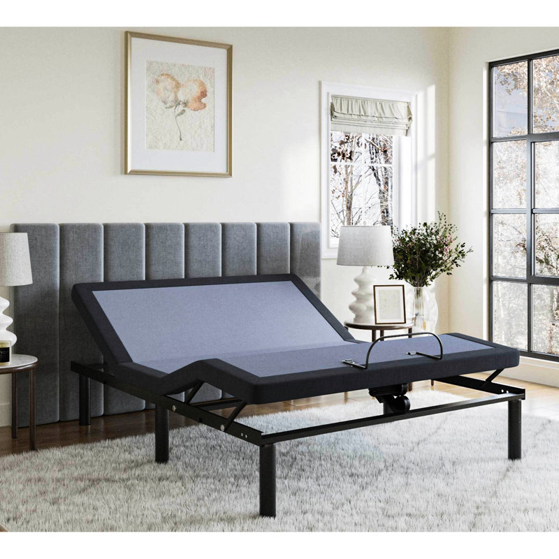Base de lit grand ajustable Bt2500 - Altération de position, télécommande sans fil avec mémoire programmable, réglable pour la tête et les pieds, massage du corps, lampe de poche portable, capacité de 850 livres