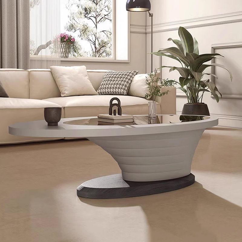 51.2" Modern Artistic Design Oval Coffee Table,Living Room Table