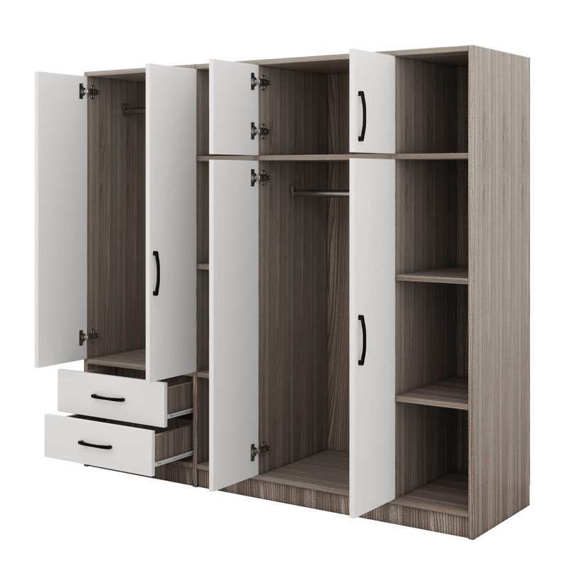 Armoire 6 tiroirs avec tiroirs, Naturel