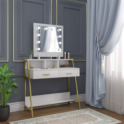 Prower Dressing Table with Mirror and Storage Included