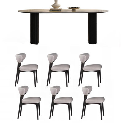 Light Luxury Solid Wood Rock Dining Table Sets.