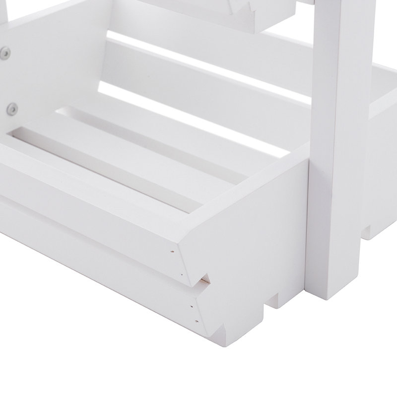 Solid Wood Storage Bin, White