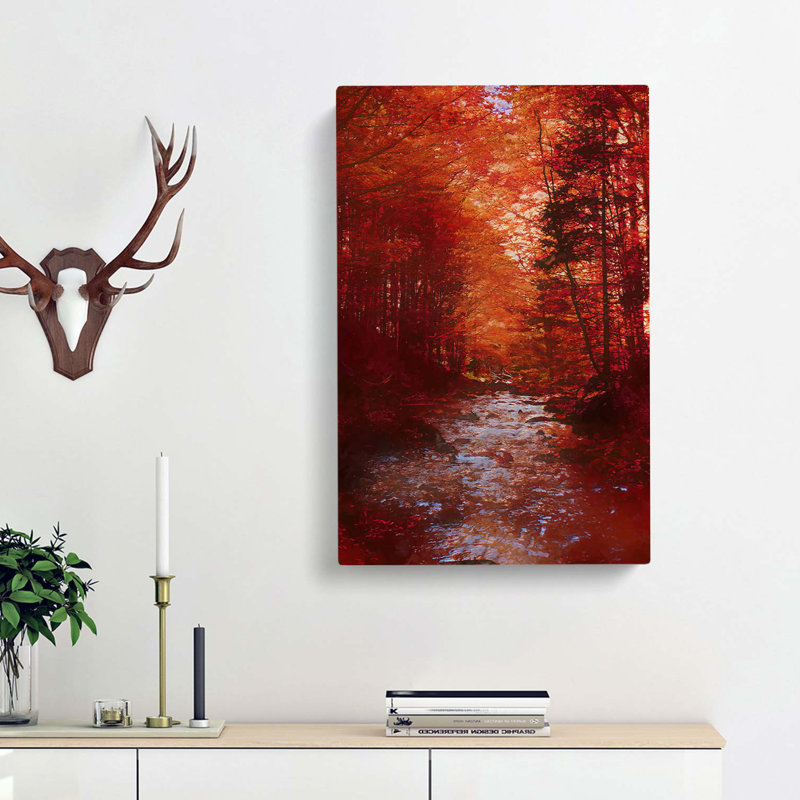 The Woodland Stream in Abstract - Wrapped Canvas, 76cm H x 50cm W x 3cm D
