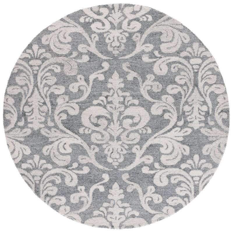 Colen Tufted Performance Damask Rug, Round 6'