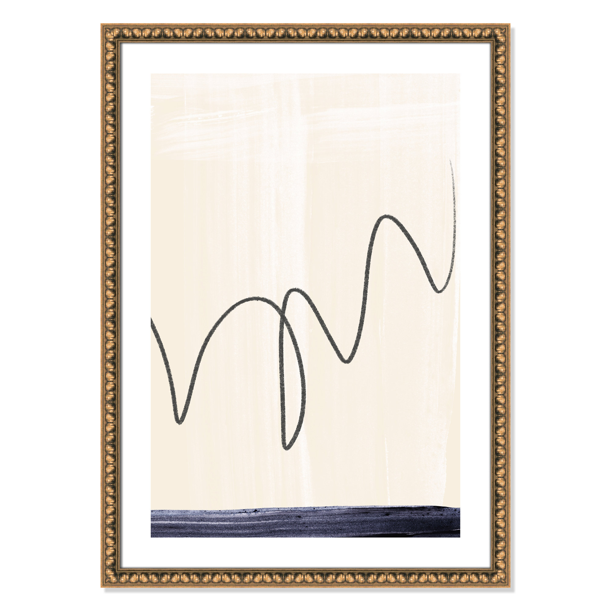 Departured II - Picture Frame Painting Print, 36.5" H x 26.5" W x 1.13" D, Gold Bead Framed Paper