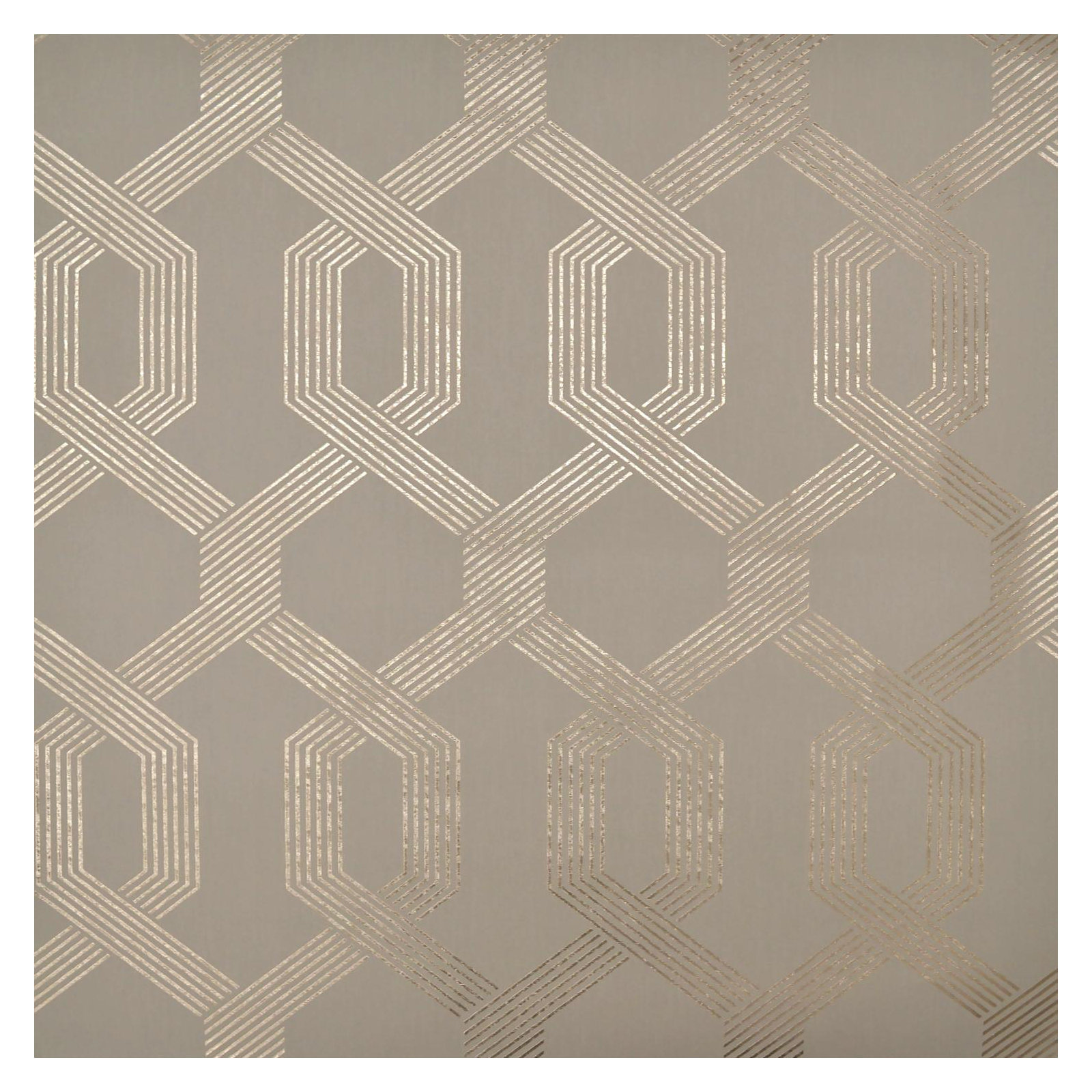 Mid Century Mid-Century Geometric Wallpaper, Metallic Brown