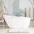 Sheba 66" Solid Surface Soaking Freestanding Tub with Integrated Drain and Overflow