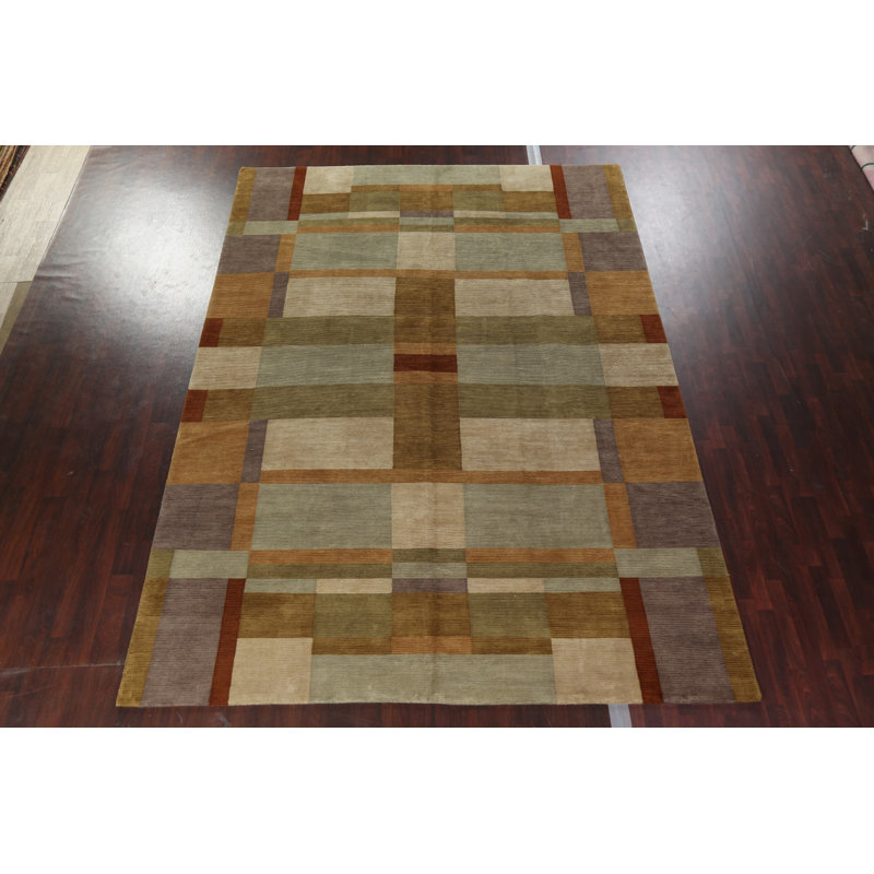 Tapis népalais à teinture végétale noué à la main 10 x 14