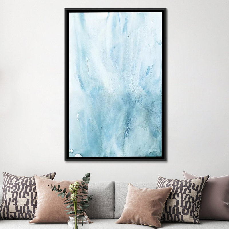 « aquarelle abstract iv », reproduction d’impression sur toile, H 60 po x l 40po x P 1,5 po, Toile avec cadre noir