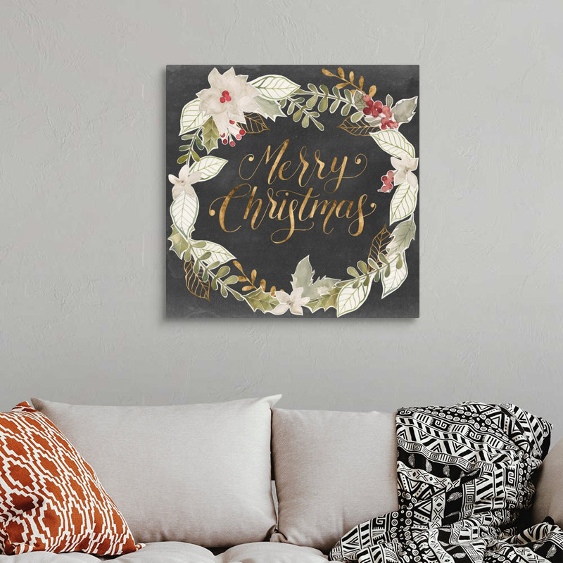 " Gilded Christmas I " by Grace Popp, 30" H x 30" W x 1.25" D, Wrapped Canvas