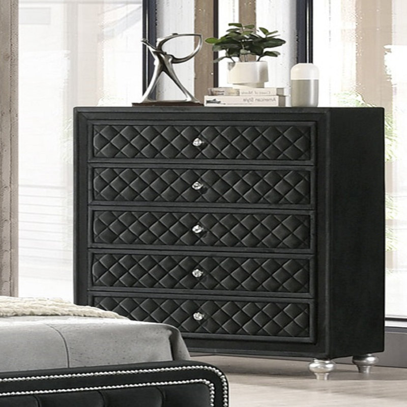Commode et commode capitonnées en velours 1Pc