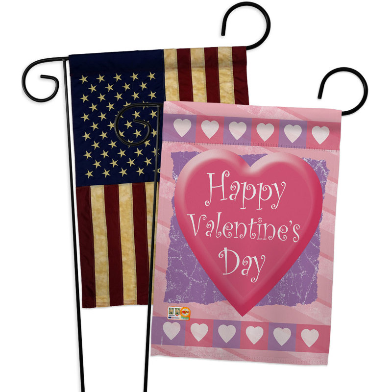 Drapeau de jardin en polyester 18 po x 13 po Valentine