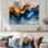 Urban City, encre liquide paysage I - impression d'art moderne en métal, art mural abstrait encre liquide en métal