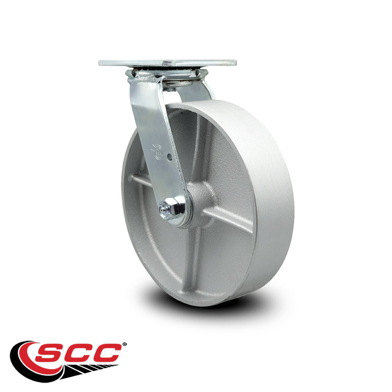 8" Heavy Duty Gray Semi Steel Swivel Caster Wheel