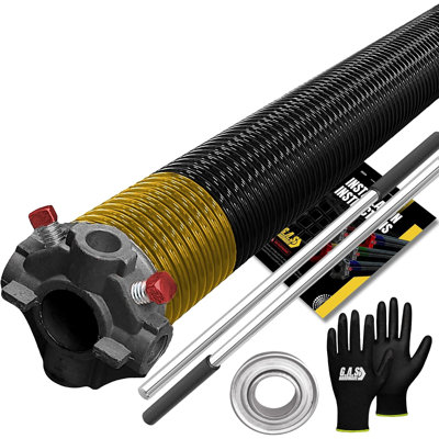 Ressorts de torsion de porte de garage avec roulement de 1 po, gants et barres (250 x 1,75 x 35)
