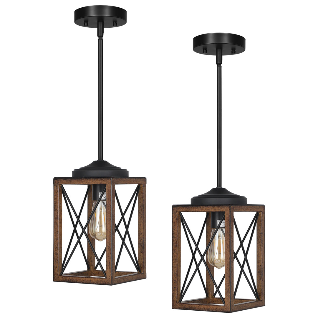 Euanson Light Lantern Rectangle Pendant (Set of 2) Gracie Oaks
