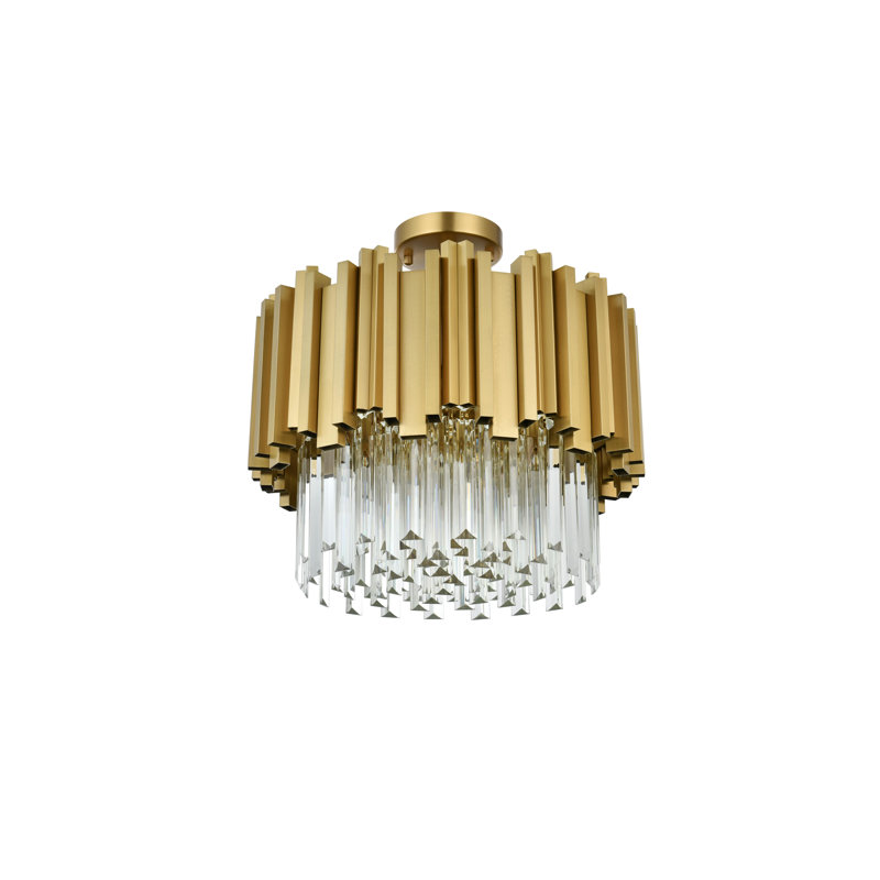 Lenora 16 inch Flush Mount , Satin Gold
