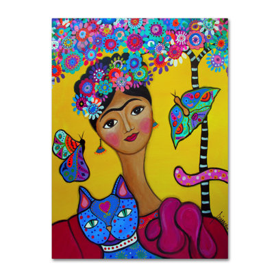 Guenther 'Brigit's Frida and Her Cat' Print on Wrapped Canvas