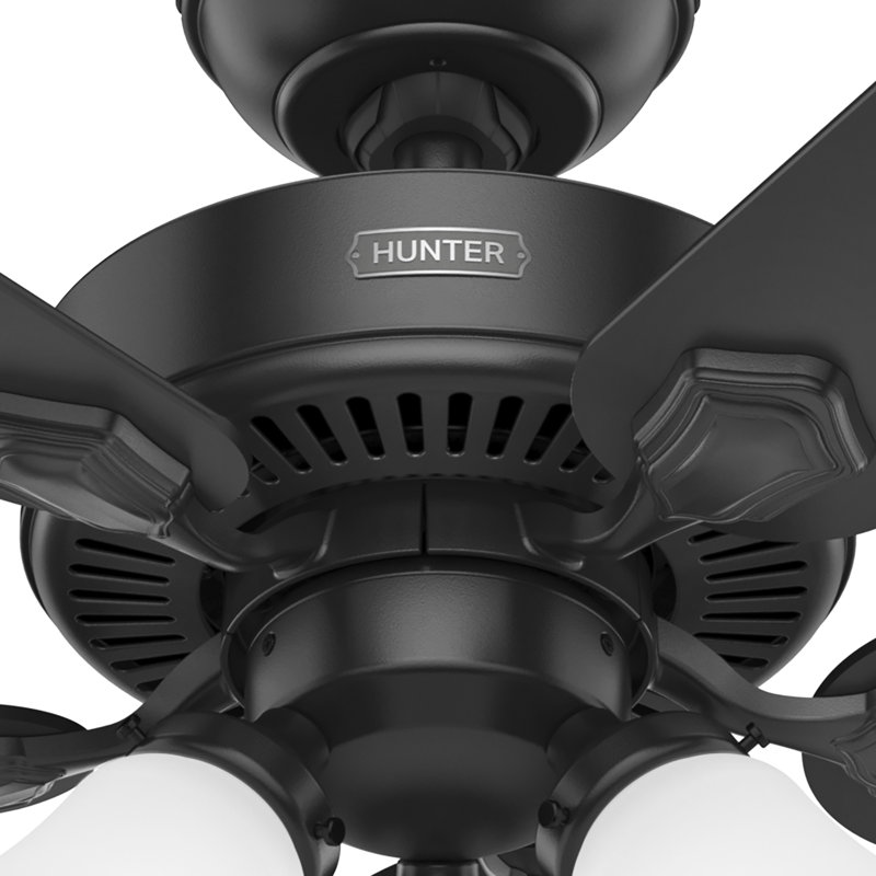 44" Swanson ENERGY STAR® 5-Blade Standard Ceiling Fan with Pull Chain and LED Light Kit Included, Gray, Matte Black