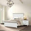 White Color Pinewood Modern Farmhouse Style 3pc Bedroom Set Bed 2x Nightstands Two-Tone Design-133528382