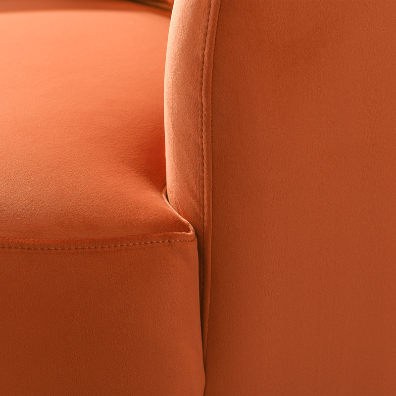 Fauteuil pivotant en velours Bolton, Velours rouille