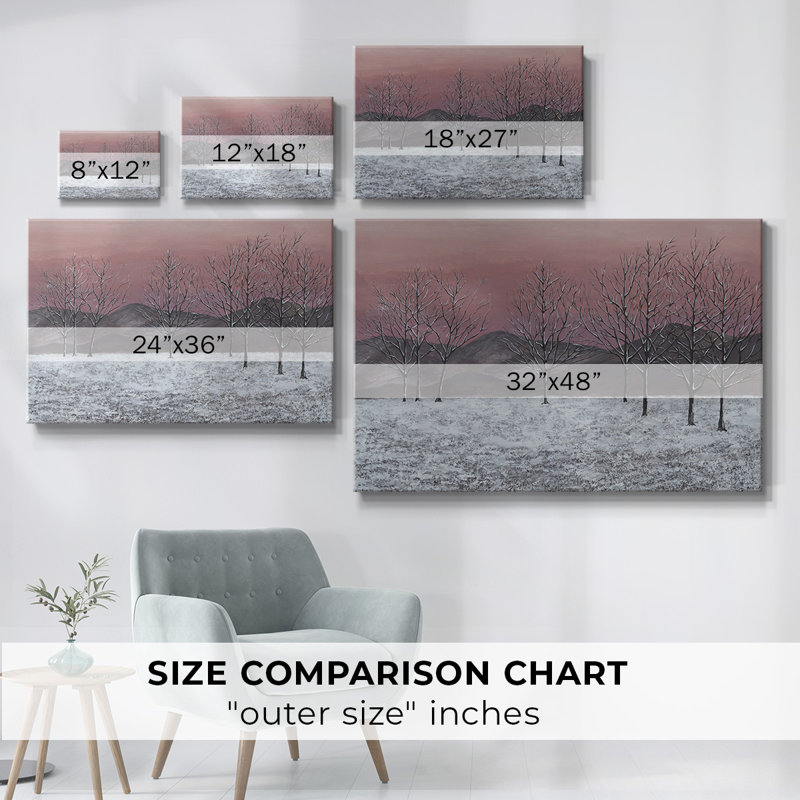 Sunset Snowfall II-Gallery Wrapped Canvas, 32" H x 48" W