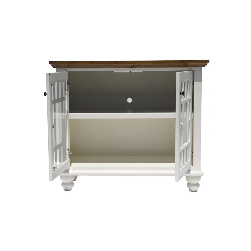 Unfinished TV Stand for TVs up to 49", Caribbean Rum, Soft White