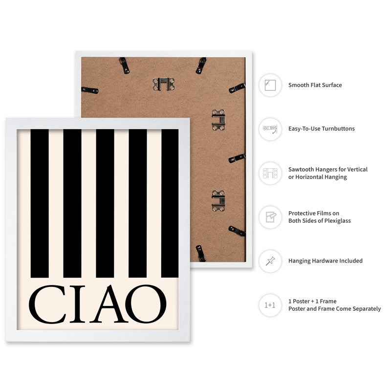 Ciao No2, Poster, 24"H x 32"W, White Framed