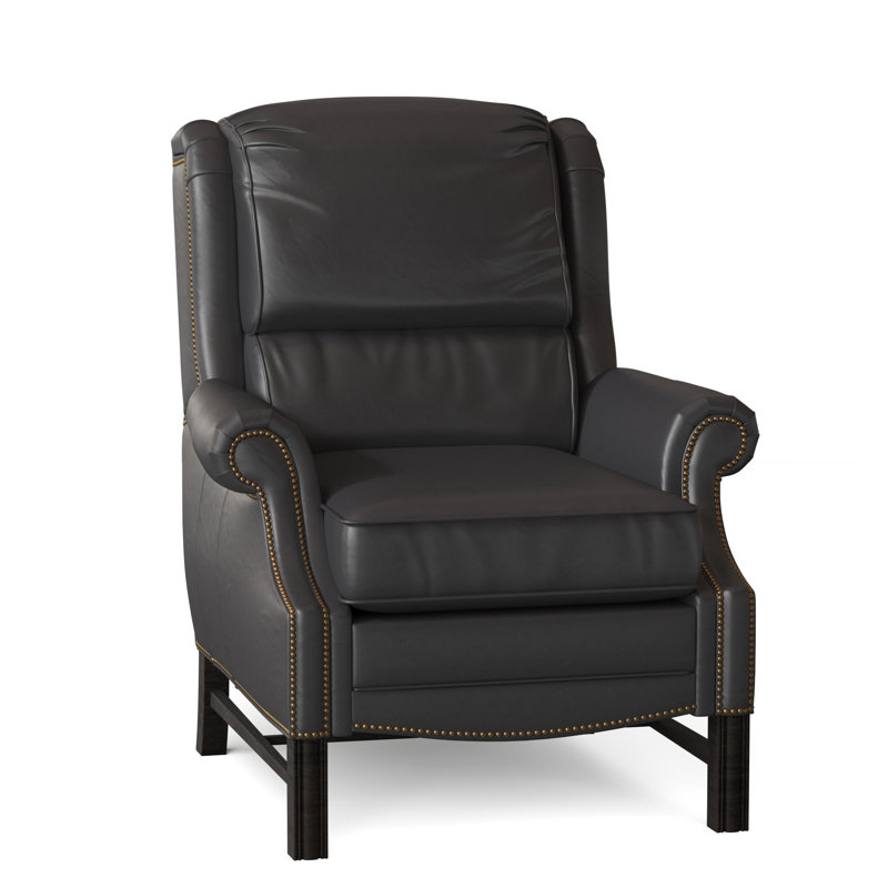 Alta Recliner, Outsider Raven Genuine Leather, Cobblestone, #9 French Natural