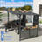 9X10FT Hardtop Grill Gazebo, Lean To Outdoor BBQ Gazebo With Storage Shelves And Expansion Platform, Galvanized Steel Permanent Hard Top Grill Canopy For Patio Backyard Lawn Garden -Grey-125198993-125198992