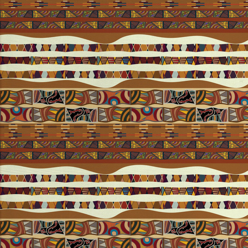 Tissu tribal, H 36 po x l 58 po x P 1 po