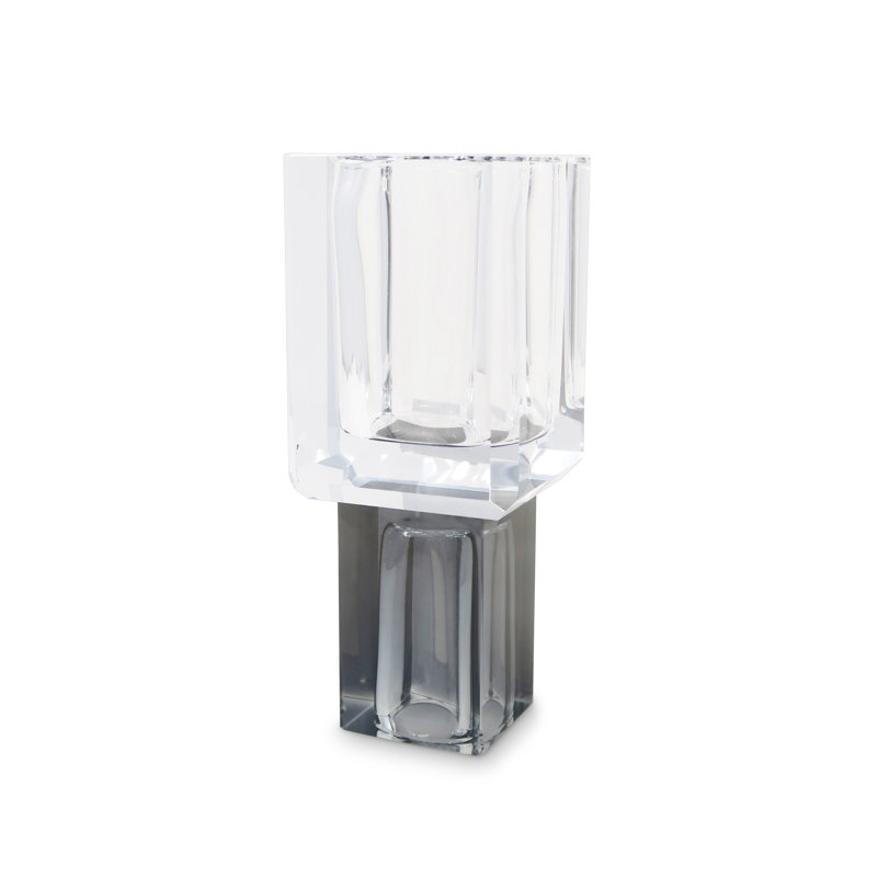 Vase carré en cristal, H 9 po x l 3,25 po x P 3,25 po