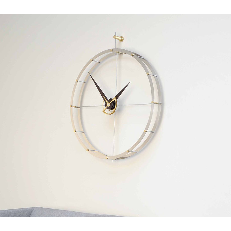 Horloge murale surdimensionnée doble, Argent/Noir
