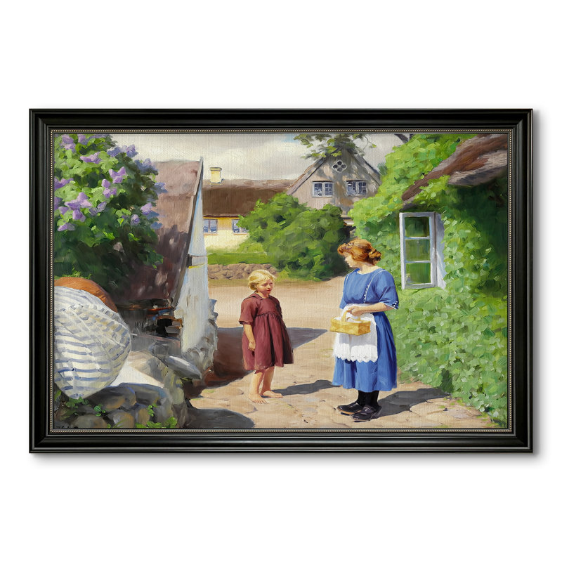Summer Day in Jyllinge, 1922 - Hans Andersen Brendekilde - Toile encadrée sur mesure, 28x40 INNER SIZE, Framed Canvas