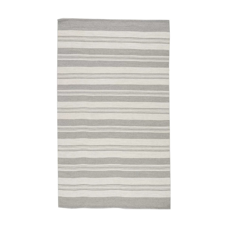 Vintage Striped Area Rug in Gray/Ivory, Runner 2'6 x 8