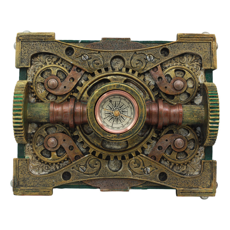 Boîte à bijoux à motif mécanique à engrenages steampunk