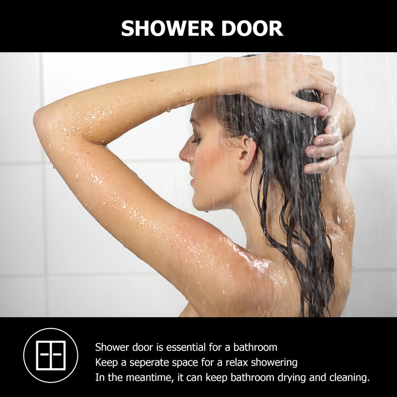 Chrome Frameless Neo-Round Corner Shower Enclosure, 36" x 72"